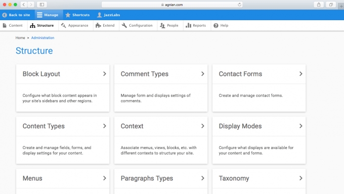 Agnian Material Design Configuration Drupal 8