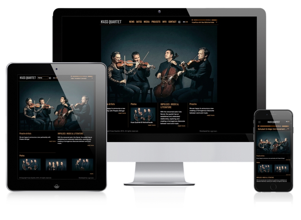 Kuss Quartet Website Responsive Layout